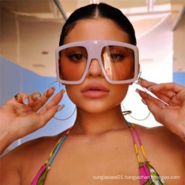 2020 Fashion Half Frame Sunglasses One Piece Lens Sunglasses Oversize Sunglasses